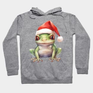 American Green Tree Frog in Santa Hat Hoodie